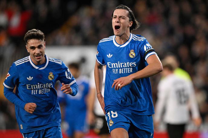Real Madrid | Alvaro Carreras je popeljal Real Madrid v vodstvo v Valencii. | Foto Reuters