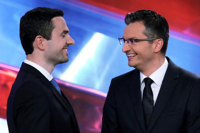 Se bosta Matej Tonin in Marjan Šarec tako prešerno smehljala tudi po morebitnih pogovorih o skupni koaliciji? | Foto: STA ,