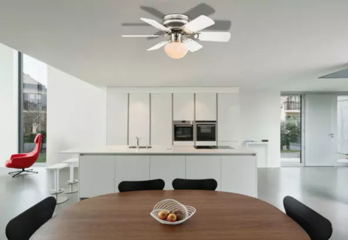 Številni stropni ventilatorji poleg prijetnega hladu nudijo tudi elegantno osvetlitev prostora.  | Foto: 