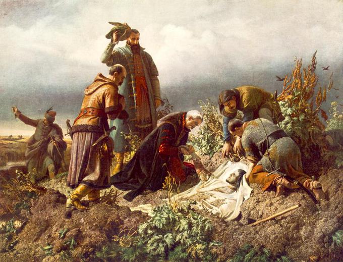 Madžari ob truplu mrtvega kralja Ludvika II. po bitki pri Mohaču | Foto: commons.wikimedia.org