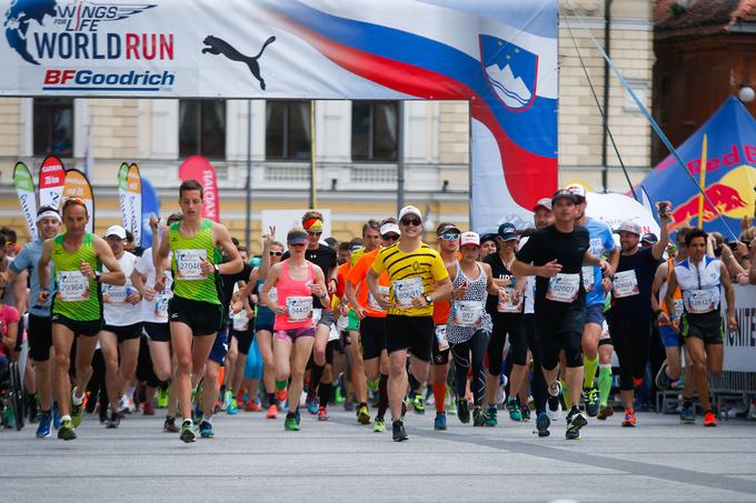 Wings For Life World Run je globalni tek, kar pomeni, da poteka po vsem svetu - na šestih celinah in 24 trasah. Ena od njih je tudi v Ljubljani. | Foto: 
