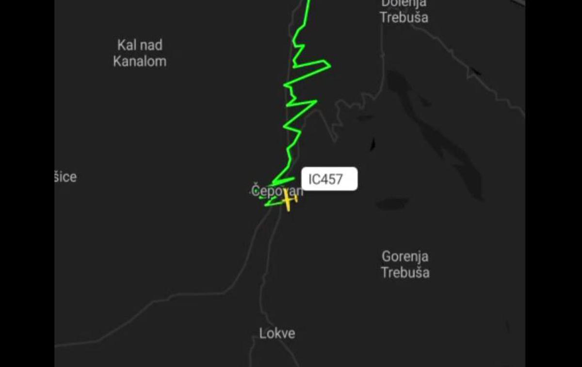strmoglavljenje letala | Foto zajem zaslona/Flightradar
