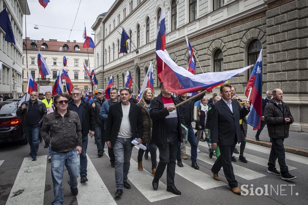 Protestni shod upokojencev. Pavle Rupar Upokojenci