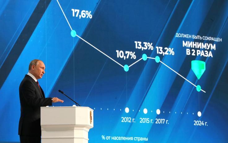 Ruski predsednik Vladimir Putin je prebivalcem Rusije izboljšanje kakovosti življenja obljubil že z letošnjim letom. | Foto: Reuters
