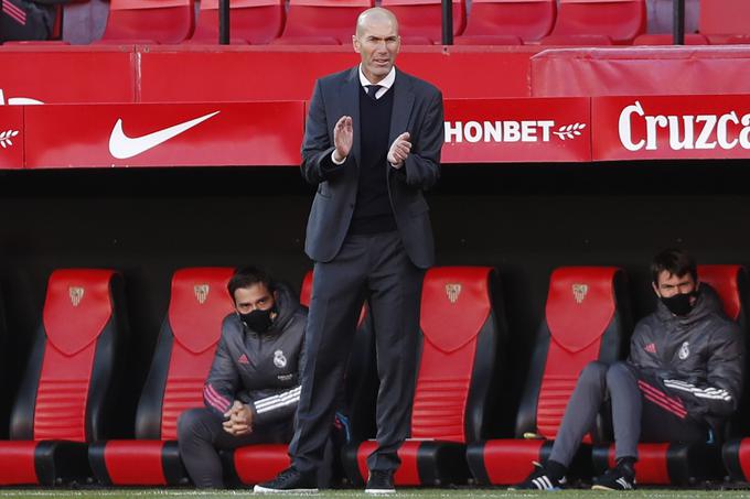 Zinedine Zidane se je zelo razveselil dragocene zmage na derbiju v Sevilli. | Foto: Reuters