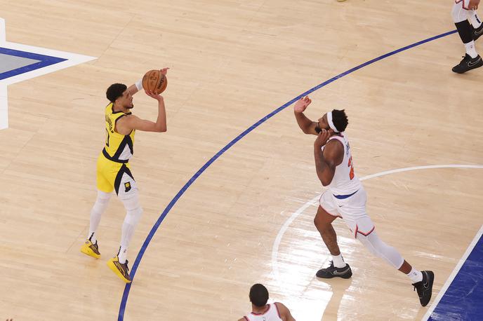 Indiana Pacers New York Knicks Tyrese Haliburton | Tyrese Haliburton je na prvi tekmi zadel nekaj neverjetnih metov za zmago po preobratu. | Foto Reuters