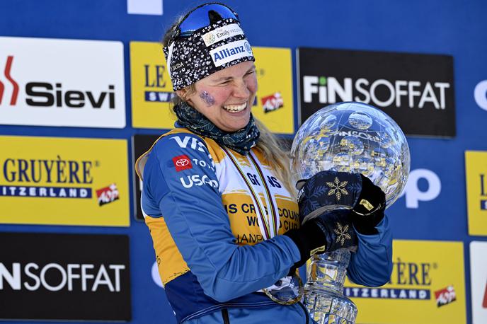 Jessie Diggins | Trikratna zmagovalka svetovnega pokala, tudi lanske sezone, Jessie Diggins bo po olimpijski sezoni končala bogato kariero. | Foto Guliverimage