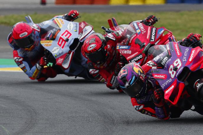 Francesco Bagnaia Jorge Martin Marc Marquez | Najboljši trije v Le Mansu, vsi na Ducatiju. Zmagal je Jorge Martin. | Foto Reuters