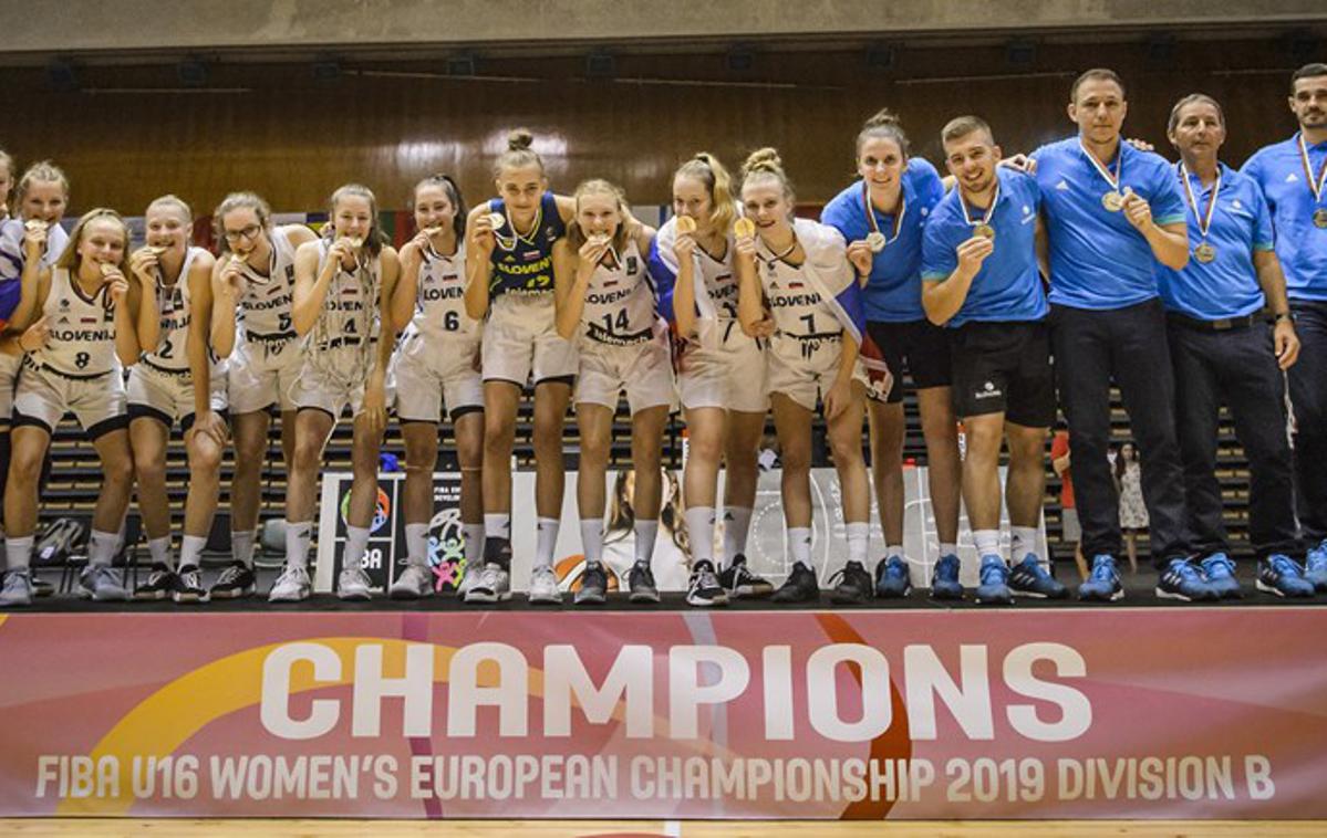slovenska košarkarska reprezentanca U16 | Slovenska dekleta so osvojila naslov evropskih prvakinj divizije B. | Foto FIBA
