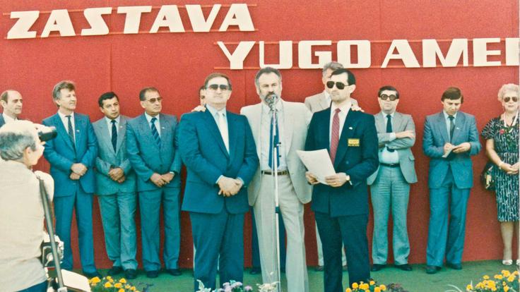 Proslava na dan, ko so iz Kragujevca proti ZDA poslali prvi vlak avtomobilov. | Foto: Dan Halperin