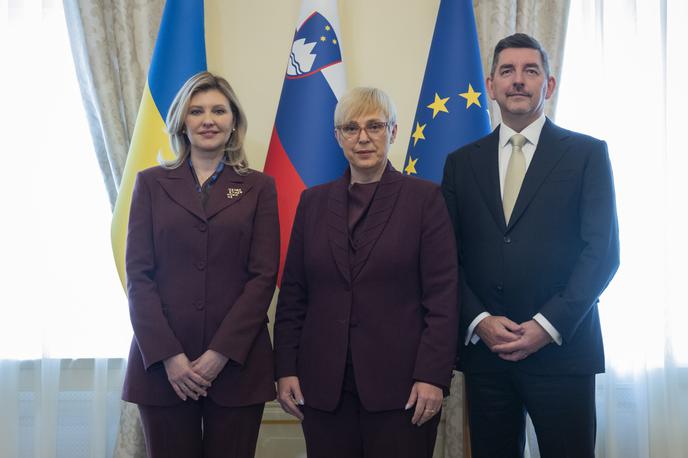 Olena Zelenska, Nataša Pirc Musar, Aleš Musar | Žena ukrajinskega predsednika Olena Zelenska je prispela na obisk v Slovenijo. | Foto STA