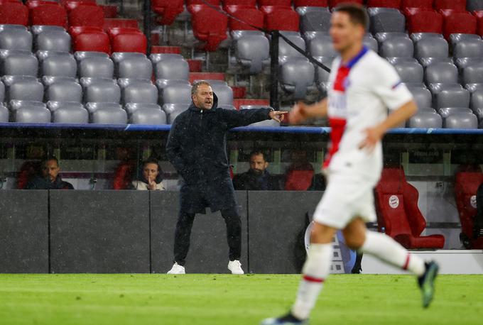 Hansi Flick je doživel prvi poraz kot trener Bayerna v ligi prvakov. Pred tem je kar 15-krat zmagal in enkrat remiziral. | Foto: Reuters