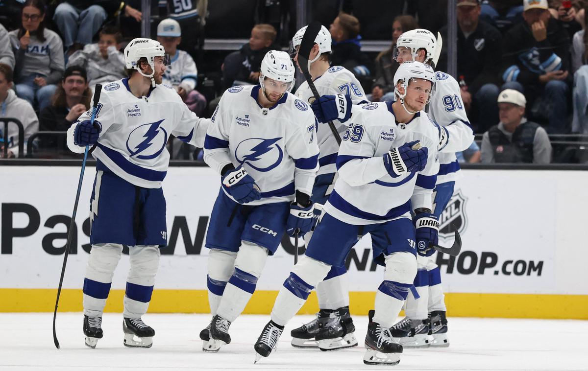 Tampa Bay Lightning | Hokejisti Tampe so s 4:2 ugnali Utah, kar je njihova peta zaporedna zmaga. | Foto Reuters