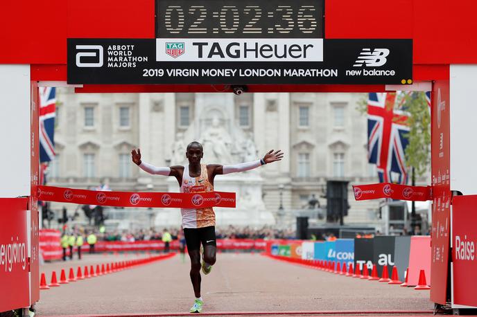 Eliud Kipchoge | Kipchoge je dosegel drugi najboljši čas vseh časov na 42 km in je še četrtič zmagal na maratonu. | Foto Reuters