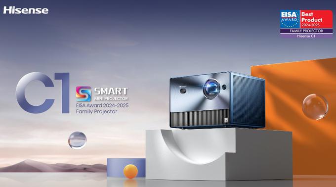 Laserski projektor Hisense Smart Mini Projektor C je prejel priznanje EISA Family Projector 2024–2025. | Foto: Hisense