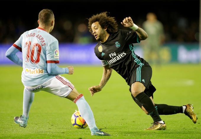 Marcelo, levi bočni branilec Reala, se je iz Viga vrnil le s točko. | Foto: Reuters