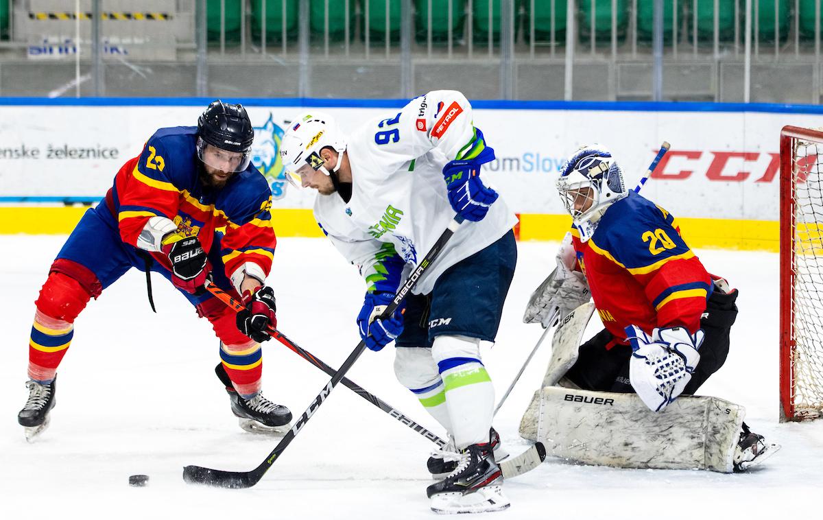 slovenska hokejska reprezentanca Romunija pripravljalni turnir | Slovenski hokejisti so vknjižili še tretjo zmago prvenstva. Romunijo so odpravili s 5:0. | Foto Morgan Kristan/Sportida