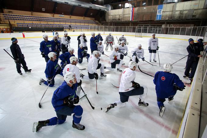 Med kandidati za olimpijske kvalifikacije je 28 hokejistov, ki bodo priprave začeli v sredo. Selektor Nik Zupančič bo potnike za Minsk določil po ponedeljkovi pripravljalni tekmi z Italijani. | Foto: Morgan Kristan / Sportida