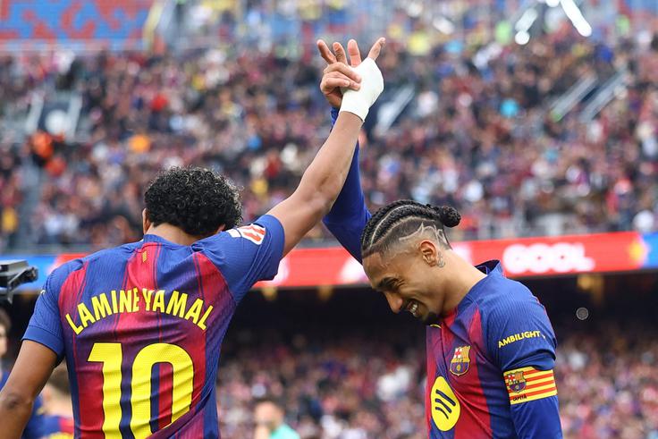 Lamine Yamal je k zmagi Barcelone prispeval tri gole. | Foto: Reuters