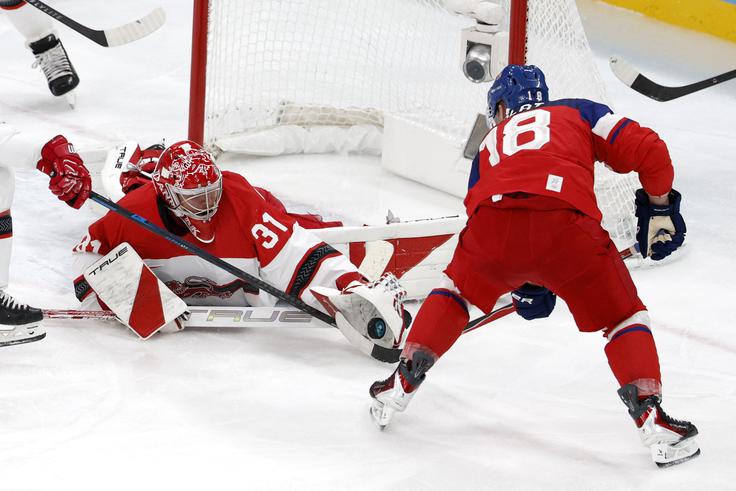 Ondrej Palat je osem minut do konca rednega dela tekme zadel za vodstvo Češke s 3:2. | Foto: Reuters