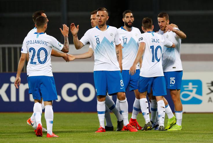 Slovenija je z visoko zmago v Rigi nad Latvijo (5:0) nakazala, da v kvalifikacijah za EP 2020 nikakor še ni rekla zadnje v boju za najvišja mesta. | Foto: Reuters