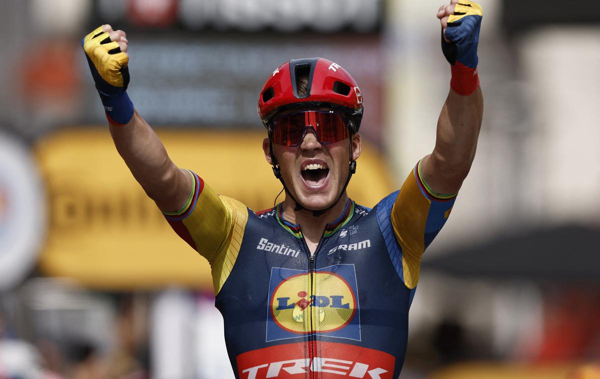 Mads Pedersen | Mads Pedersen je zmagovalec osme etape 110. Toura. | Foto Reuters