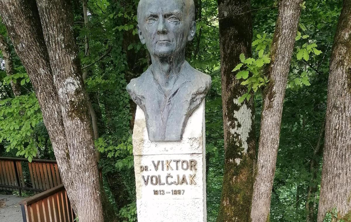 bronasti kip Viktorja Volčjaka | Zdravnik Viktor Volčjak je vodil Partizansko bolnico Franja in bil načelnik sanitetnega odseka IX. korpusa NOV. Po vojni je opravljal pomembne funkcije v vojaškem zdravstvu v Ljubljani, Beogradu in Zagrebu. | Foto STA