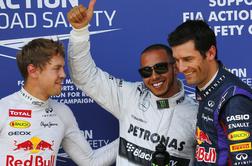 Hamilton presenečen, Vettel in Webber gresta na zmago