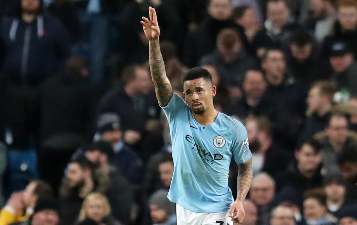 Gabriel Jesus | Gabriel Jesus, ki je na zadnjih treh tekmah Man Cityja zabil kar sedem golov, se je tudi tokrat dvakrat vpisal med strelce. | Foto Reuters