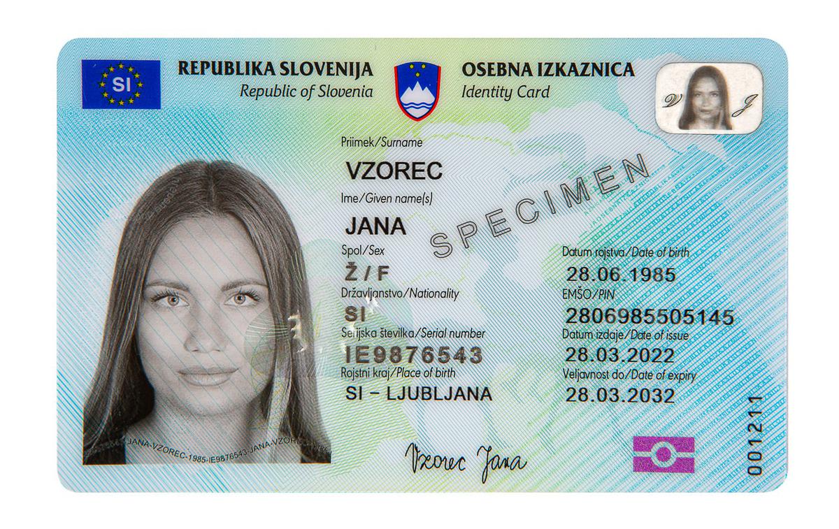 Biometrična osebna izkaznizca | S priznanjem za najboljšo novo nacionalno osebno izkaznico so bili poleg Slovenije letos nagrajeni tudi Združeni arabski emirati. | Foto Ministrstvo za javno upravo