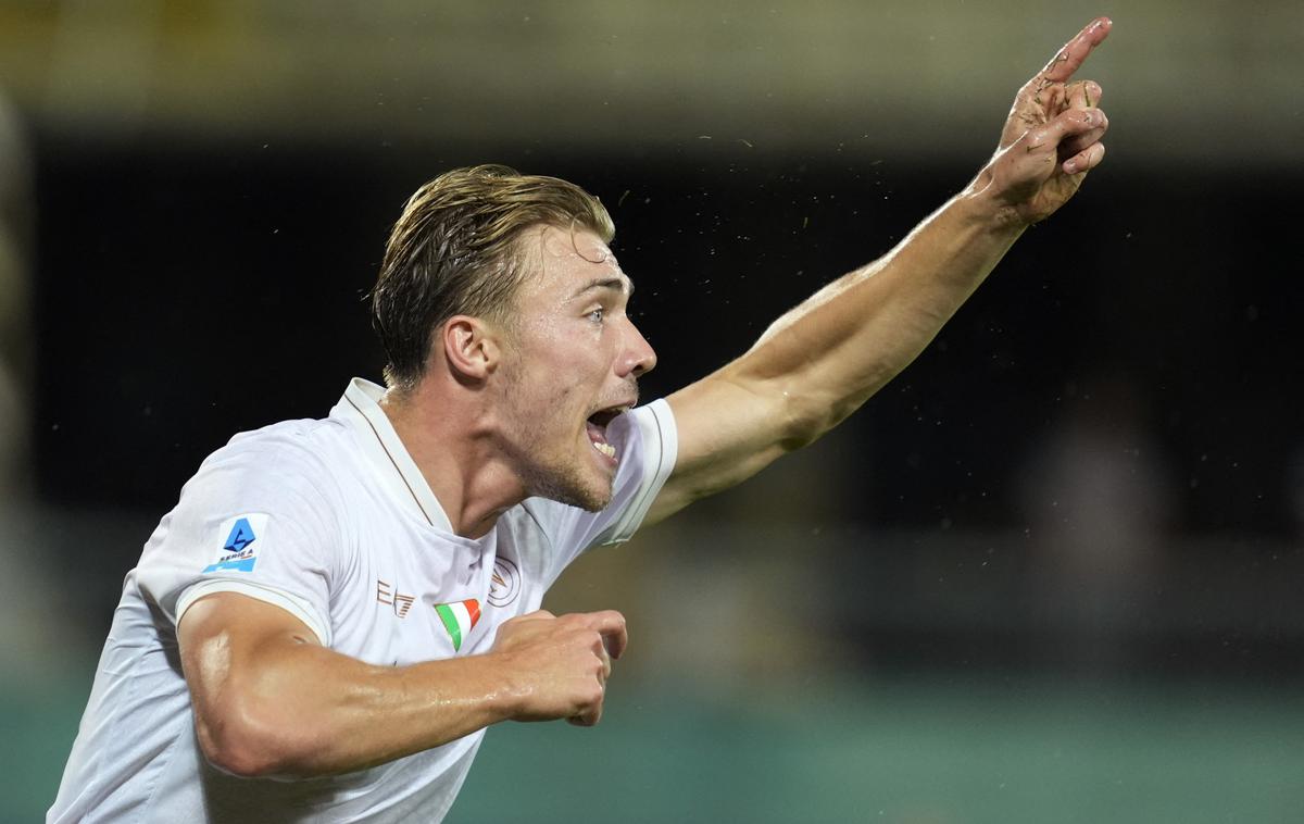 Rasmus Hojlund Napoli | Napoli je s 15 točkami (pet zmag in en poraz) na prvem mestu. Enako število točk ima Roma. | Foto Reuters