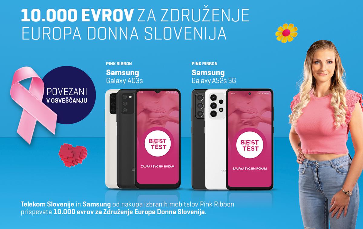 Telekom Slovenije | Že 14. leto zapored bosta Telekom Slovenije in Samsung Združenju Europa Donna Slovenija donirala deset tisoč evrov.  | Foto Telekom Slovenije