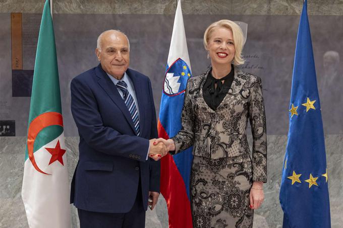 Alžirski zunanji minister se je na obisku v Sloveniji srečal tudi s predsednico državnega zbora Urško Klakočar Zupančič. | Foto: Matic Prevc/STA