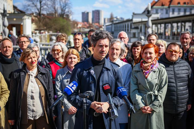 Levica, Vesna, Luka Mesec | Foto: Daniel Novakovič/STA