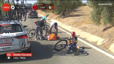 Nesrečni Italijan zaradi divjih jelenov moral predčasno končati Vuelto