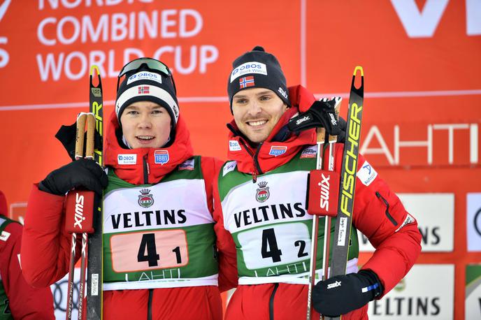 Jens Luraas Oftebro in Joergen Graabak | Jens Luraas Oftebro in Joergen Graabak sta zmagovalca ekipnega sprinta v Lahtiju. | Foto Guliverimage