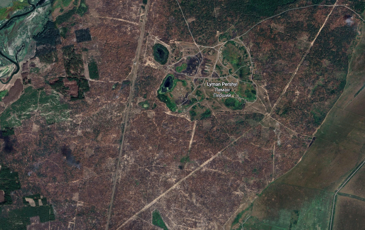 Opustošenje narave v okolici vasi Liman Perši | Foto: Google Zemljevidi
