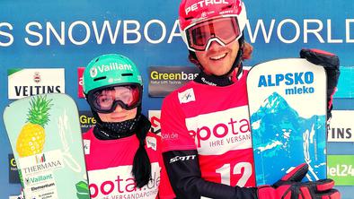 Žan in Gloria šesta na ekipnem paralelnem slalomu