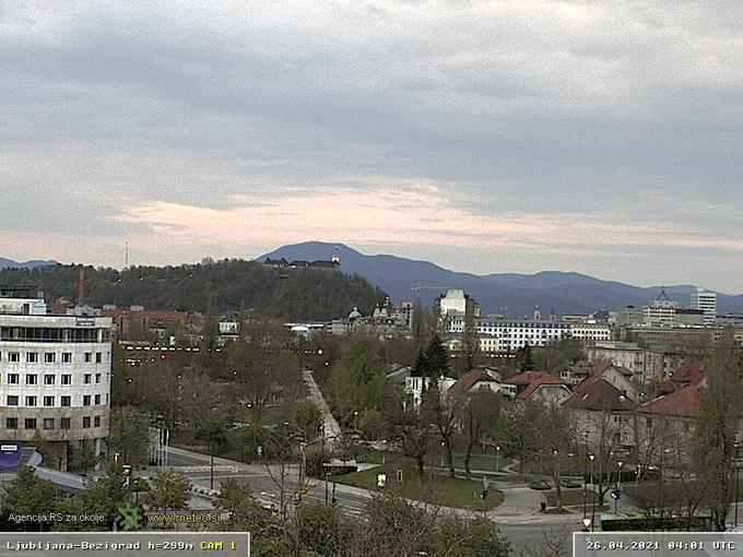 Ljubljana ob 4. uri zjutraj | Foto: Arso/meteo.si