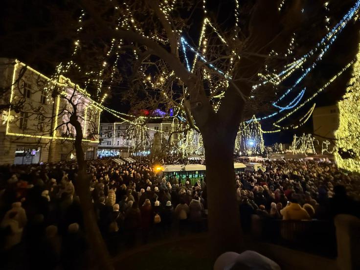 Prešernov trg, harmonikarji, slovenska glasba, shod | Foto: STA