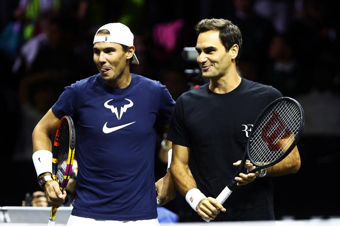 Roger Federer Rafael Nadal | Roger Federer bo v petek zaigral v paru z Rafaelom Nadalom. | Foto Reuters