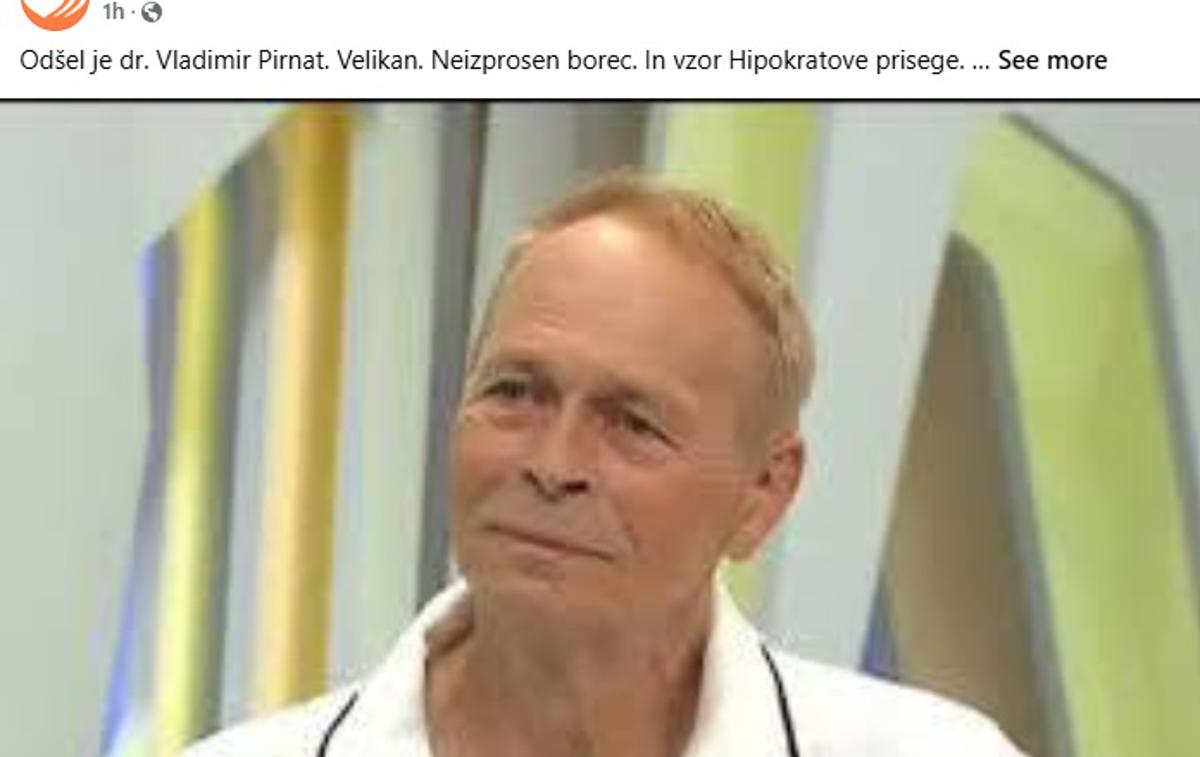 Vladimir Pirnat, posnetek zaslona | Zdravnik Vladimir Pirnat naj bi umrl po daljši bolezni. | Foto Facebook/posnetek zaslona