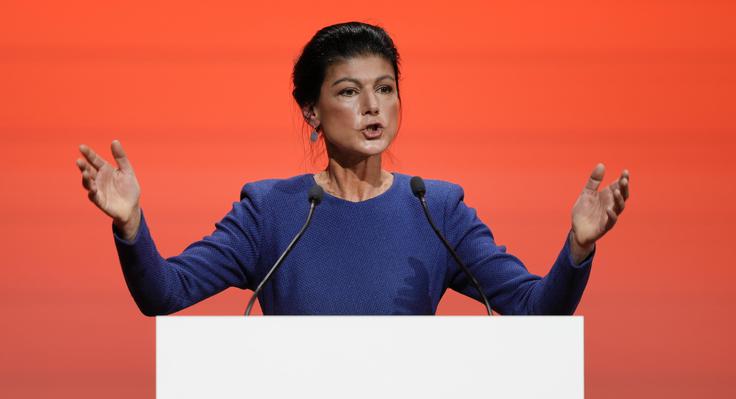 Vodja BSW Sahra Wagenknecht vsaj javno nasprotuje prepovedi AfD. | Foto: Guliverimage
