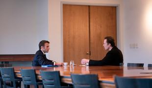 Macron se je nenapovedano srečal z Muskom