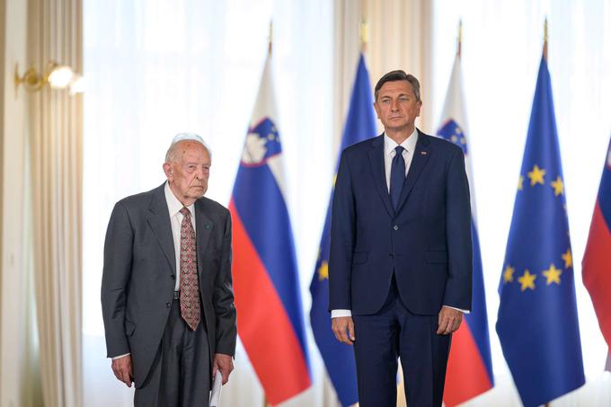 Karl Bonutti maja lani na posebni slovesnosti ob 30-letnici mednarodnega priznanja RS, ki jo je  priredil takratni predsednik republike Borut Pahor. | Foto: Matic Prevc/STA