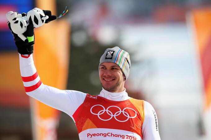 Michael Matt je z izjemno drugo vožnjo z 12. mesta skočil na zmagovalni slalomski oder. Osvojil je bronasto odličje in se pridružil starejšima bratoma, oba sta olimpijsko kolajno osvojila na prejšnjih igrah. | Foto: Getty Images