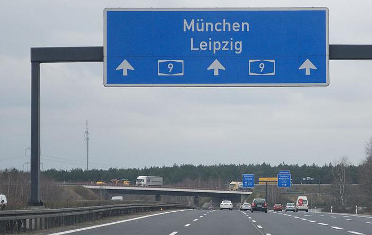 Nemčija avtocesta A9 | Skupna dolžina nemških avtocest znaša skoraj 13 tisoč kilometrov. | Foto Wikimedia Commons