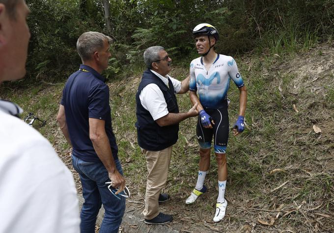 Ekipa Movistarja je na lanskem Touru že v prvi etapi ostala brez svojega kapetana Enrica Masa.  | Foto: Reuters