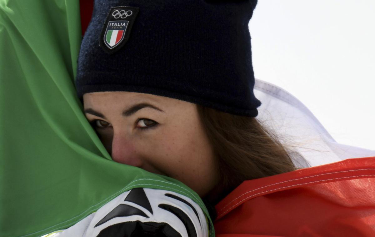 Sofia Goggia | Olimpijska prvakinja v smuku iz Pjongčanga 2018 bo italijanska nosilka zastave na odprtju iger v Pekingu. | Foto Guliverimage