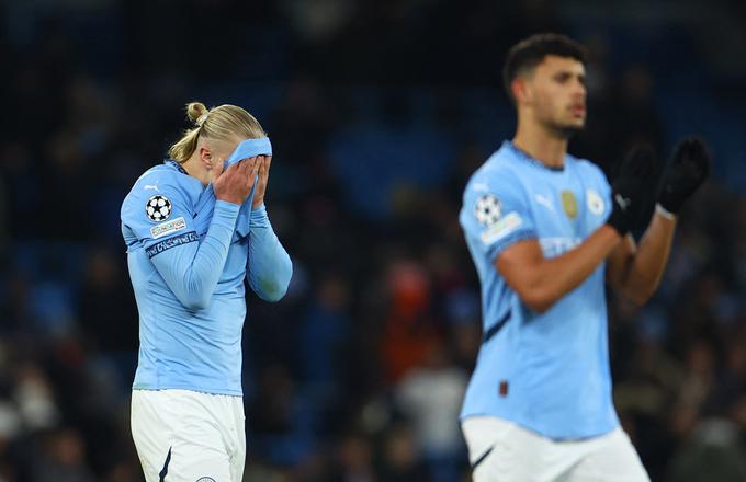 Erling haaland je dosegel že peti gol v letošnji ligi prvakov, a je njegov Manchester City proti Feyenoordu zapravil vodstvo s 3:0. | Foto: Reuters